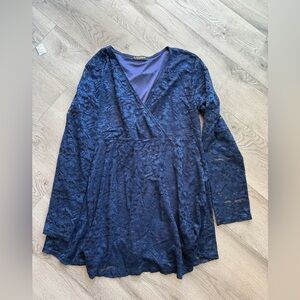 Elegant Navy Blue Lace blouse -
Size XXL elegant evening top casual